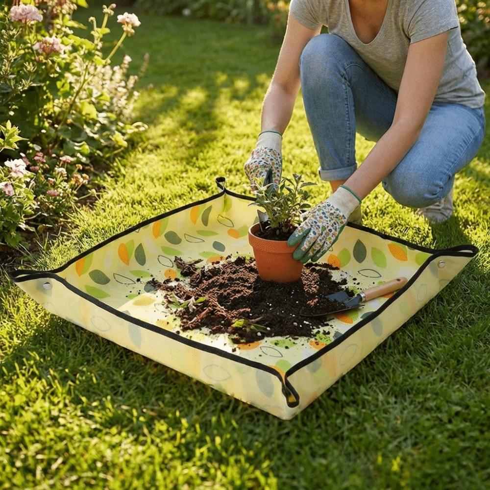 Thickened Planting Mat Foldable Potting Mat Gardening Accessory Gardening Mat Green Plants