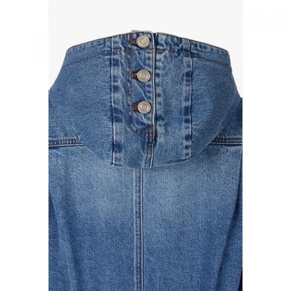 Studio Tomboy Button Detail Denim Hoodie Jumper 9106313001