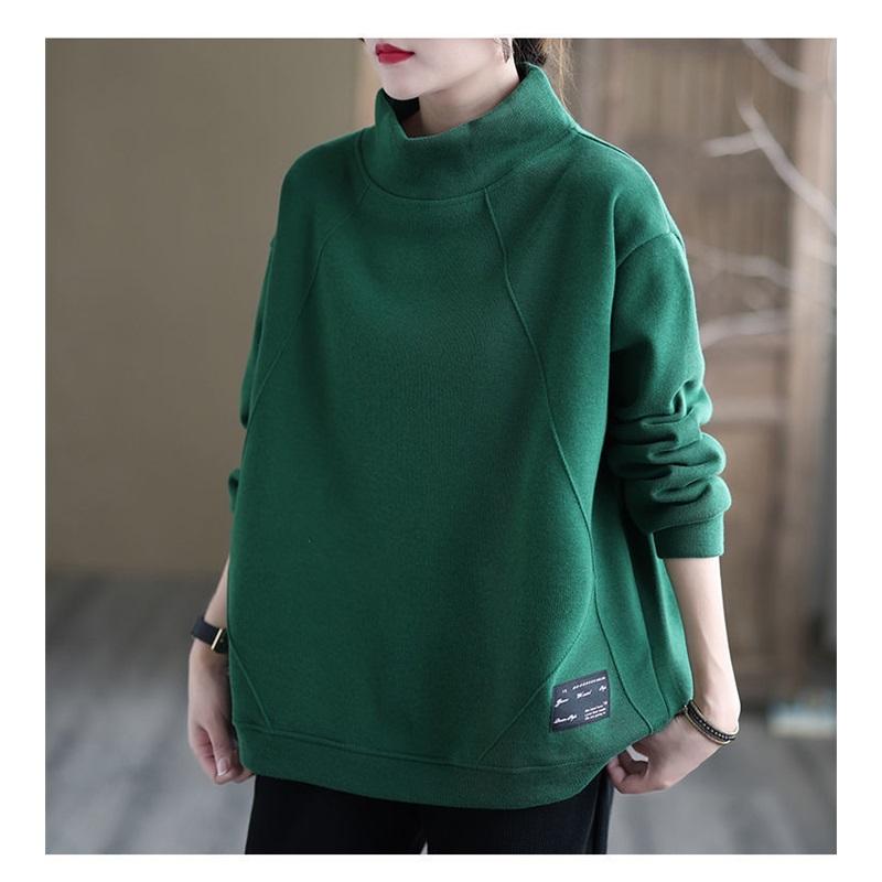 Women's Mock Neck Sweatshirt Casual Loose Fit Pullover Top