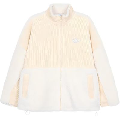 Originals Kleeblatt Colorblock Logo Stickerei Reißverschluss Stehkragen Jacke Damen Oberbekleidung Weiß HY4255