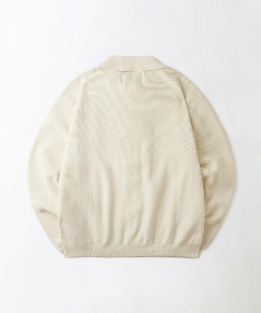 OUTSTANDING Ls Stripe Collar Knit Cardigan_Ivory