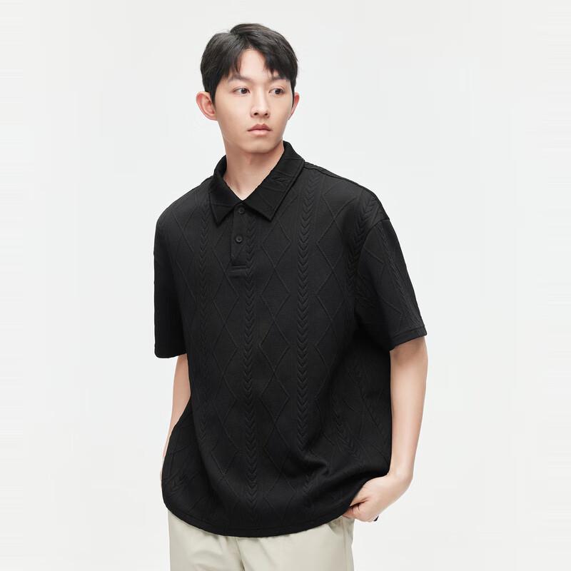GXG Men's Textured Jacquard Polo Shirt