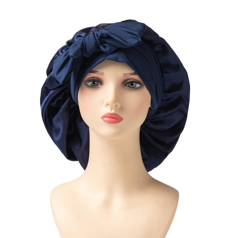 Solid Color Hair Care Cap Satin Material Satin Sleep Bonnet Protective Hair Bonnet For Women