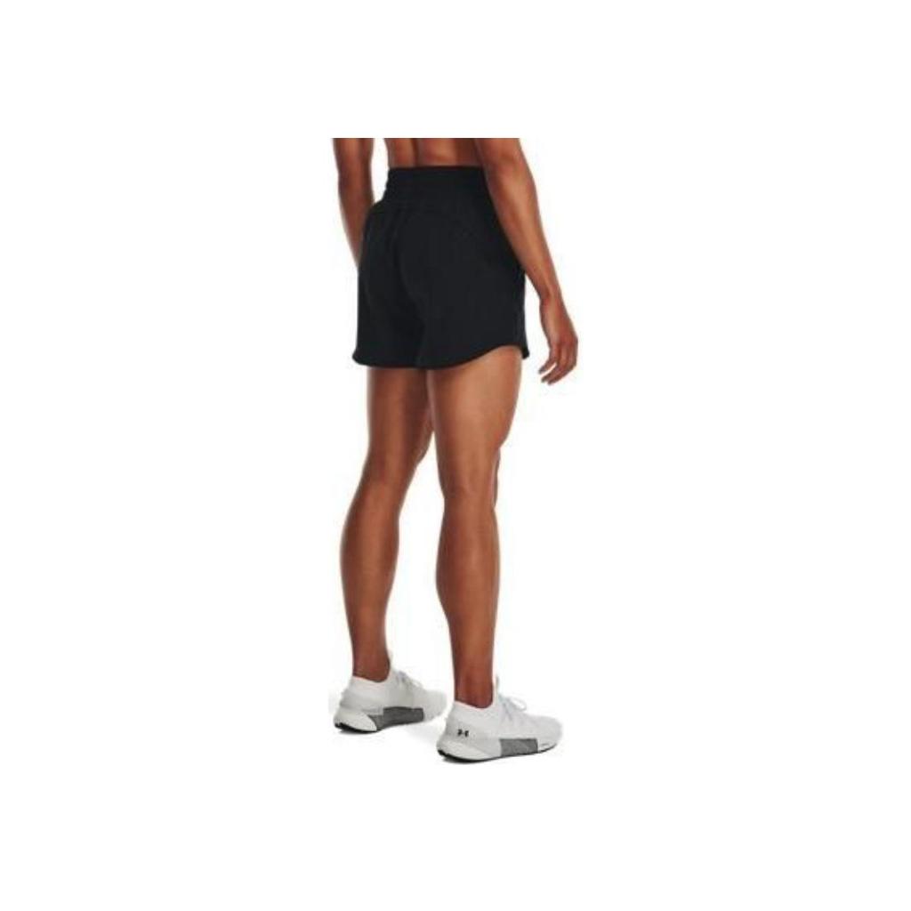 Under Armour Solid Color Elastic Waist Straight Regular Shorts Women Bottoms Black 1376933-001