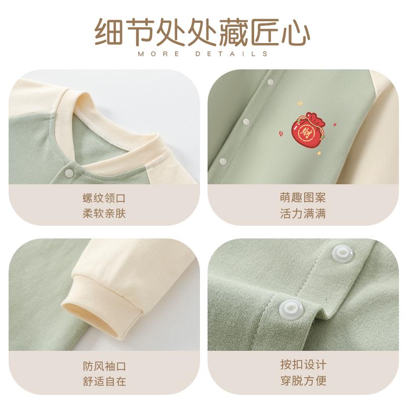 Baby Clothes 2025 New Baby Long Sleeve Jumpsuit Spring and Autumn Crawler Clothes Newborn Cotton Clothes Outdoor Autumn Clothes