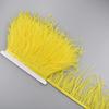 1Meter Ostrich Feathers On Ribbon Tape 10-15Cm Black White Tassel Fringe Trim Shawl Sewing Trimmings Needlework Clothes Decor