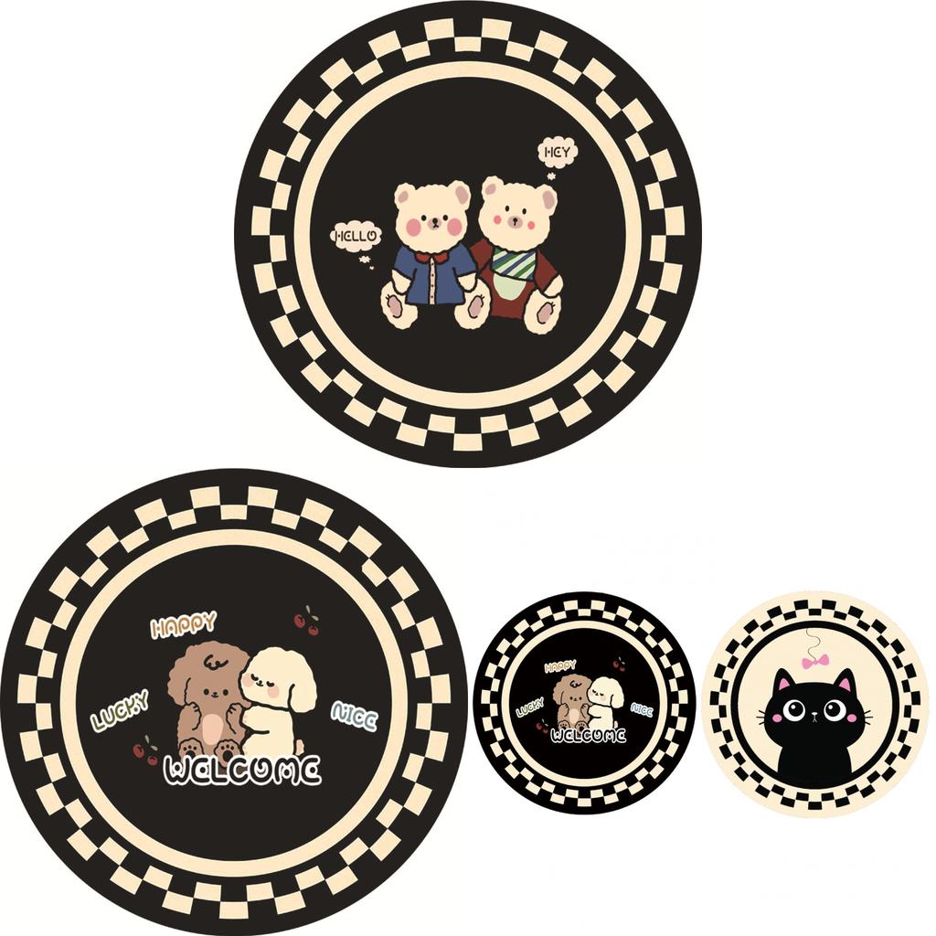 Cartoon Rubber Coaster Set With Antislip And Heatresistant Design For Home Kitchen Use