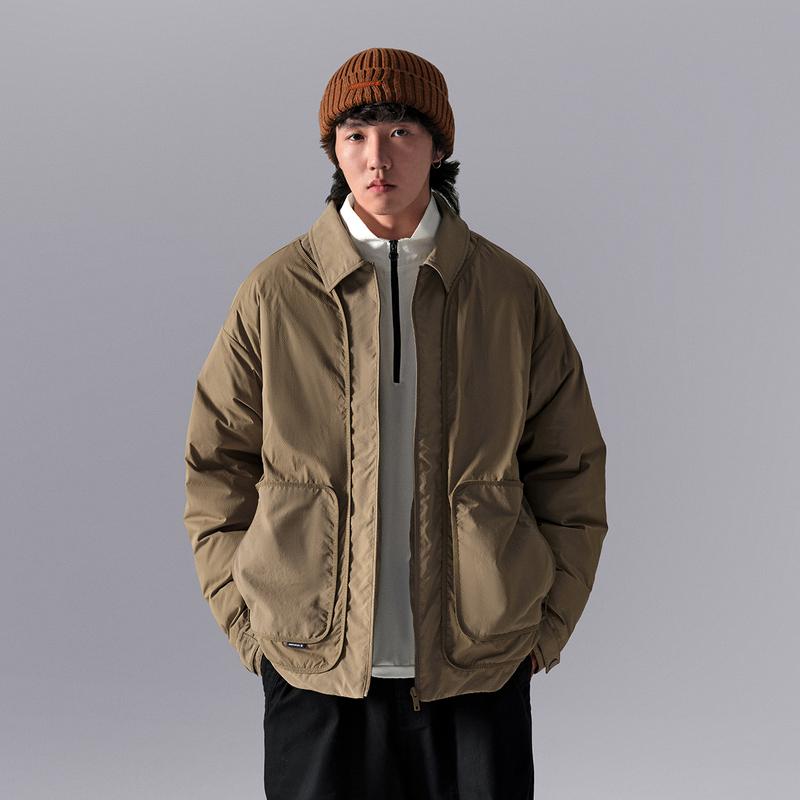 Li Ning CF Suo Red Velvet Waterproof Warm Comfortable Solid Color Down Jacket Men Outerwear Brown AYMU217-4