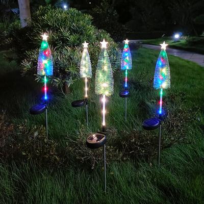 Solar Powered Christmas Tree Lights Outdoor Waterproof LED Lawn Lights with
