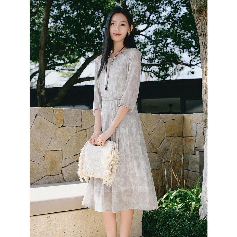 JIUZI ANNACO 2025 Summer 100% Mulberry Silk Elegant Dress