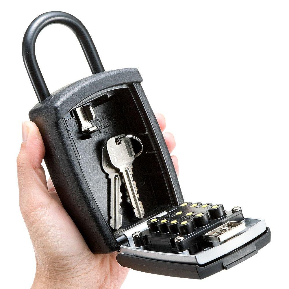 E-Supply Key Box, Push Button Type, 11-Digit Combination Lock, Padlock, Security, Anti-Theft, Key Transfer Included, EEX-SLPL997B