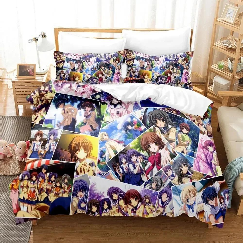 3D Print Anime CLANNAD Bedding Set Duvet Cover Pillowcase Comforter King Queen Size Boys Adult Bed Set