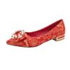 Summer spring Chinese wedding shoes women's red high heels thick heel dragon and phoenix embroidered bridal shoes high heel cheongsam