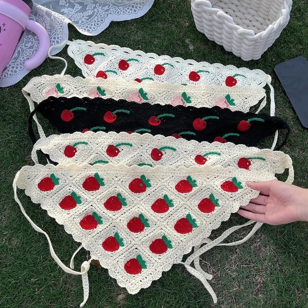 Headwear Triangle Headband Strawberry Cherry Cherry Triangle Hair Scarf Sweet Hair Scarf Spring