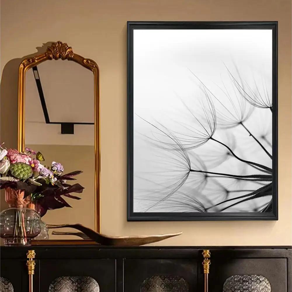 Black and White Wall Art Plant Flower Poster Printing Canvas Painting Nordic Living Room Home Decoration Wall Painting
