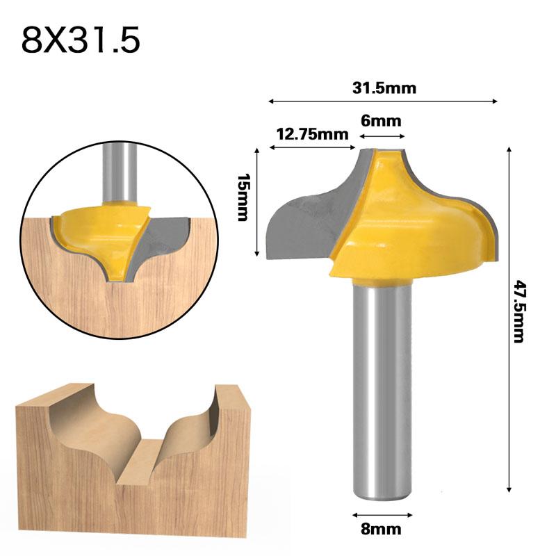 1/2 peças 8mm Shank Schaft Ogee Slotting faca Nut Milling Cutter Carving Router Bits para ferramenta de madeira Marcenaria