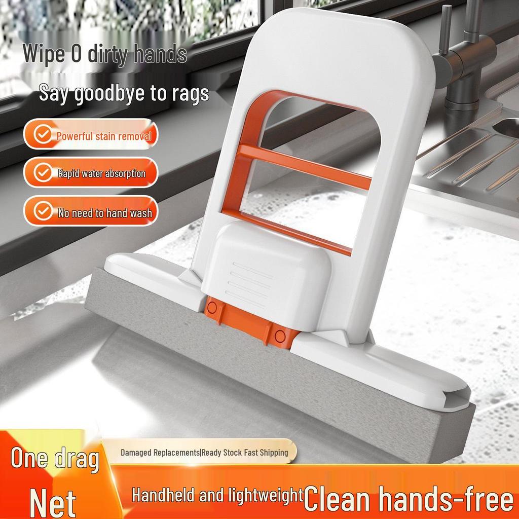 Compact Absorbent Hand-Free Mini Mop for Household and Bathroom Cleaning