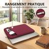 Housse Ordinateur 14" avec Poche Frontale et Pochette pour MacBook HP Surface Pro - Bordeaux