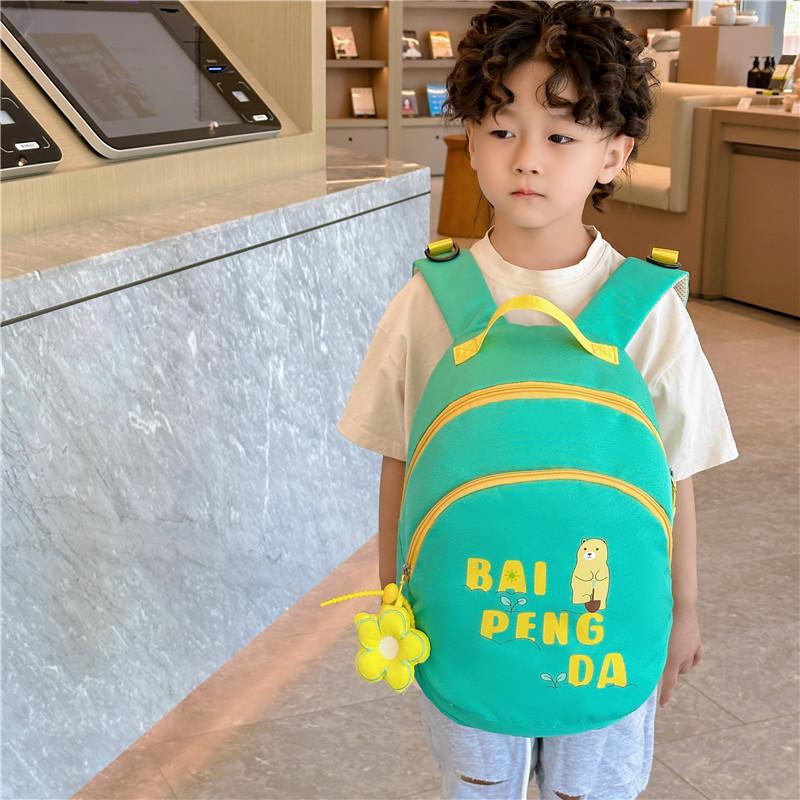 Adorable Korean Style Colorful Canvas Backpack For Kids With Light And Comfortable Design