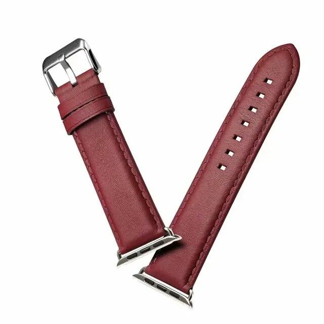 

Ремешок для часов IWatch 38/40/42/44 мм из натуральной кожи, роскошные автомобили, цветной ремешок для часов серии 1, 2, 3, 4, 5, 6 SE, ремешок 44mm красный