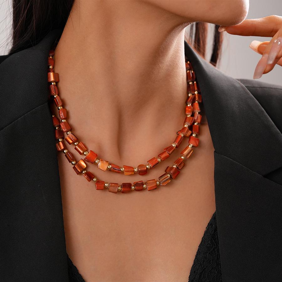 Retro Double-Layer Imitation Pearl Clavicle Necklace for Women