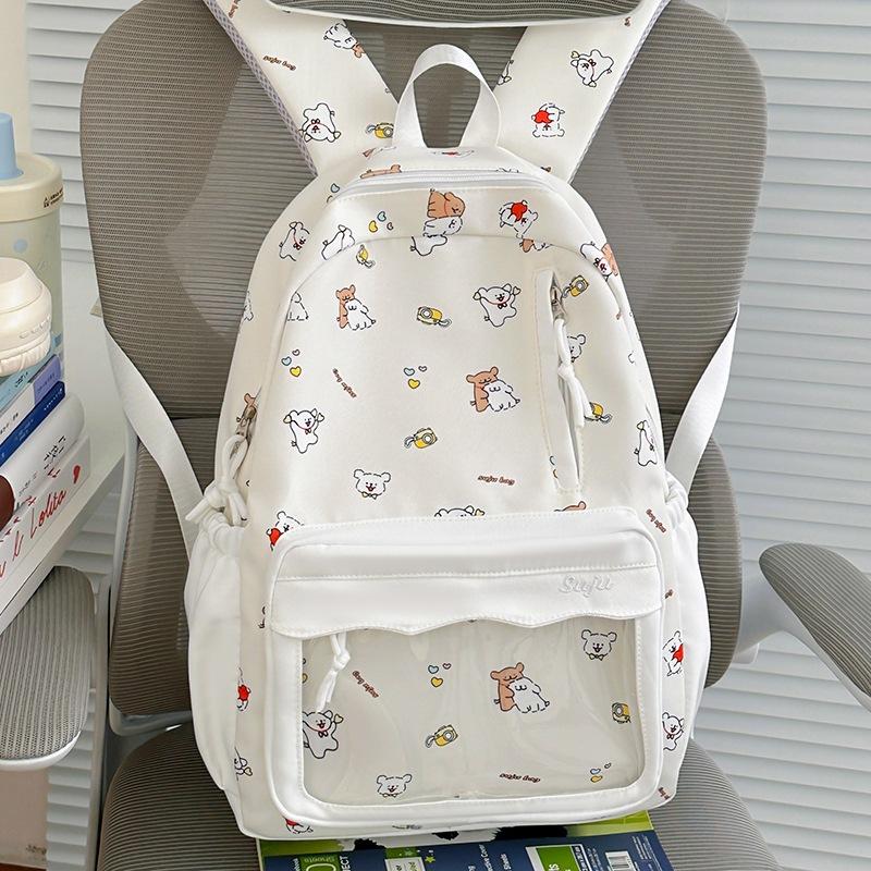 Schoolbag New Cartoon Puppy Printed Backpack Junior High School Schoolbag Ins Niche High Value Backpack