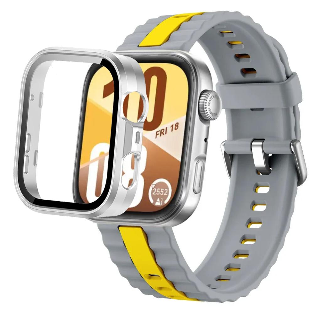 Silikonarmband+PC-Hülle für Huawei Watch Fit 4/Fit 4 Pro Intelligentes Armbandteile für Huawei Watch Fit 3 Uhr Schutzhülle