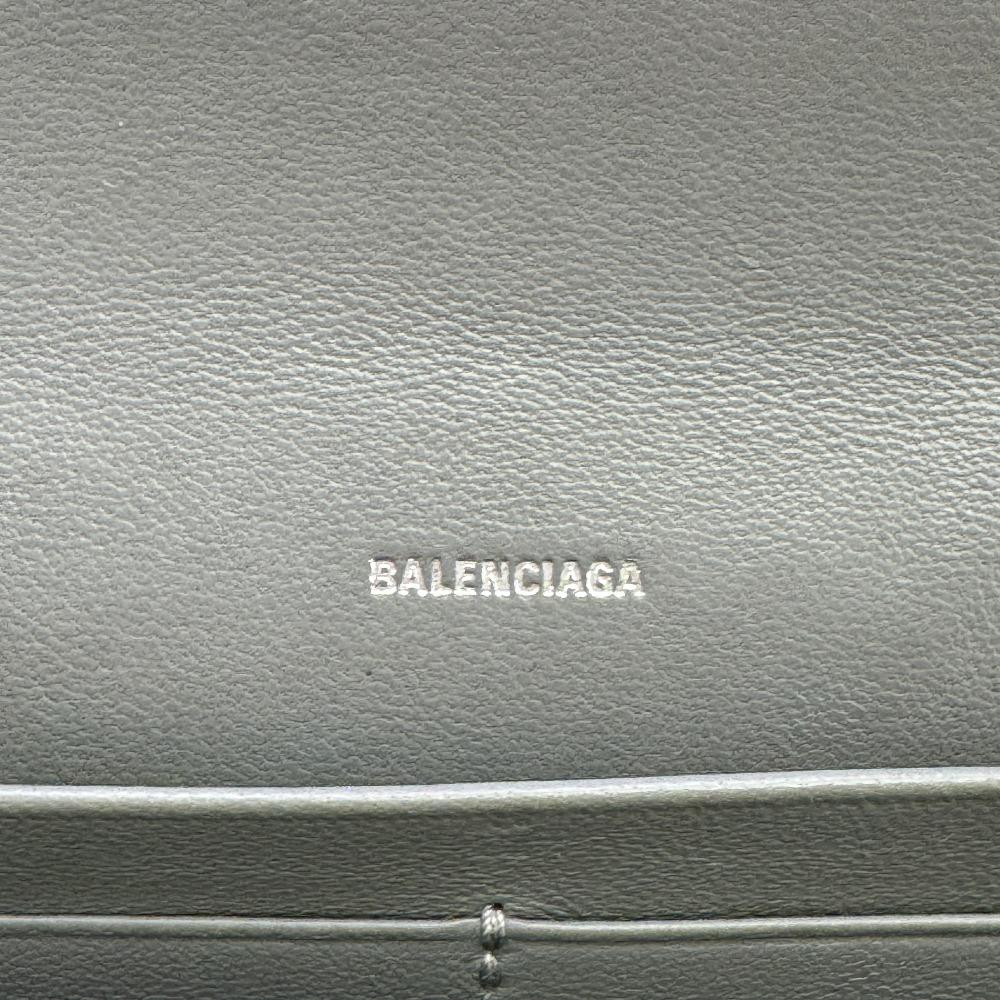 Balenciaga 736732 Continental Wallet Leather Envelope Purse Beige Leather Women Used