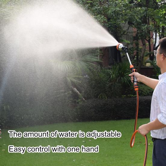 Watering Wand with Button Flow Control 8 Spray Modes Metal Sprinkler Wand Hose Nozzle Sprayer