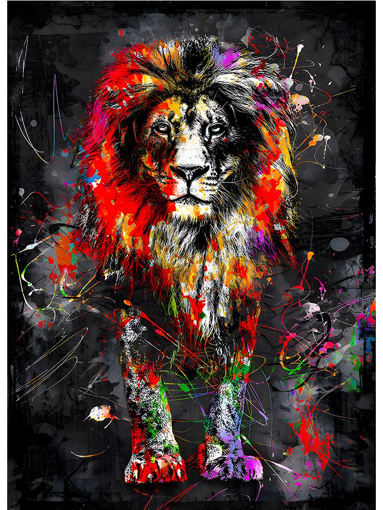 Abstract Graffiti Art Lion Tiger Giraffe Canvas Art Animals Posters and Prints Wall Art Decor Pictures For Living Room Cuadro