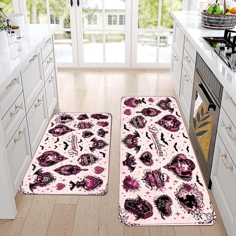 Monster High Flannel Area Rug Soft Kitchen Floor Mat Non Slip Carpet Room Decor