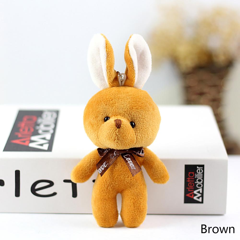 

16СМ Плюшевая Игрушка Кролик с Ленточным Бантом Сиамские Кролики Игрушки Брелок Подвеска Подарки для Детей Детская Игрушка Свадебные Подарки коричневый