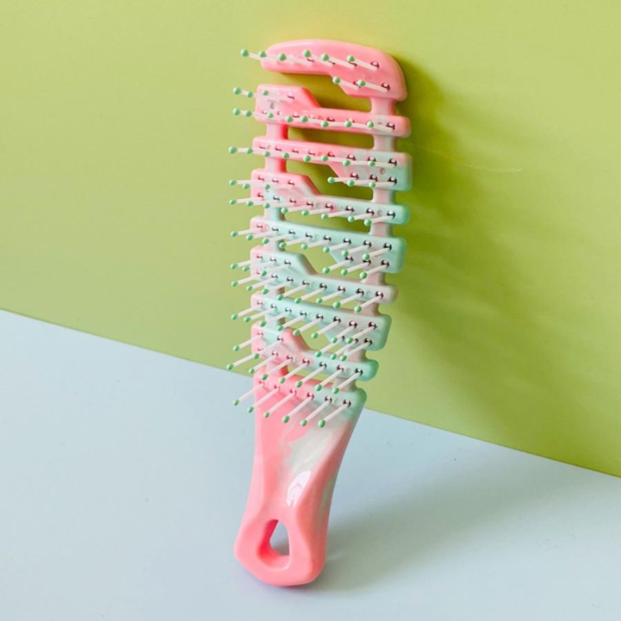 Mini Cutout Rib Comb Smooth Hair Comb Leather Massage Large Curved Comb Gradient Fluffy Styling Comb