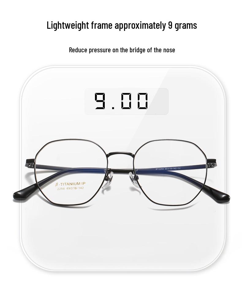 Black Full Frame Anti-Blue Light Prescription Glasses for Myopia - Unisex, Round Face.