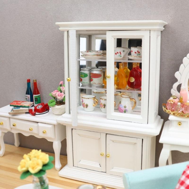 Dollhouses Display Cabinet Furniture 1:12 Miniature Cabinets For Creative Crafting And Decors