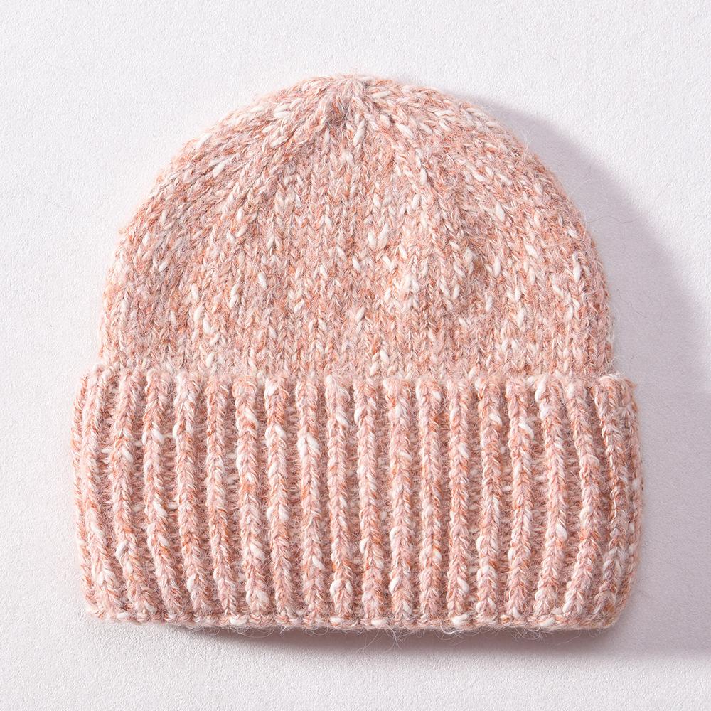 Autumn and Winter New Variegated Knitted Hat Wool Blended Outdoor Wool Hat Warm and Windproof, Source