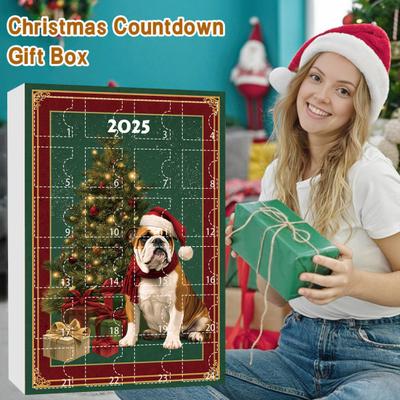 Dog Advent Calendar 2025 24Pcs 2D Dog Breeds Ornaments for Tree Decor 24 Days Christmas Countdown Calendar Surprise Gifts for Dog Lovers