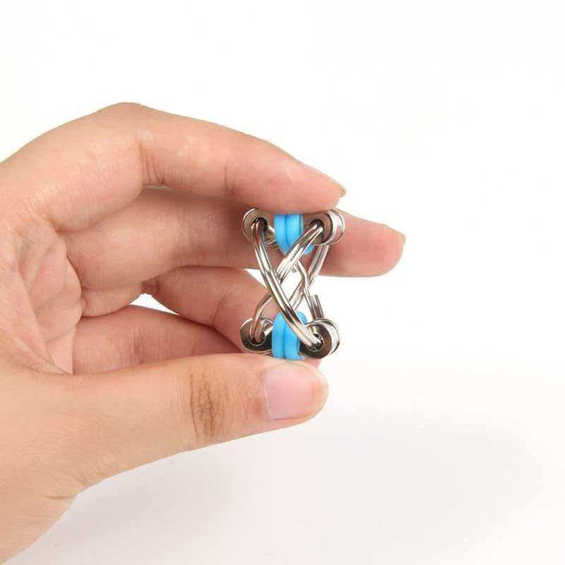 Flippy Bike Chain Fidget Toy Metal Rings Adhd Anxiety  Stress Relief Gifts Cool Gadgets For Adults Teenagers Boys Girls