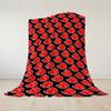 Anime Red Cloud Ditsy Flannel Blanket Warm Soft Halloween Christmas Couch Warm Cozy Decorative Decor Gift for All Season