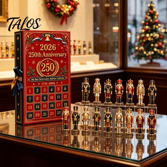 Weihnachts-Adventskalender 2024 2026 Nussknacker-Kalender, 24-teiliges Acryl-Schmuckset mit klassischer festlicher Dekoration für Zuhause Soldatenfiguren,