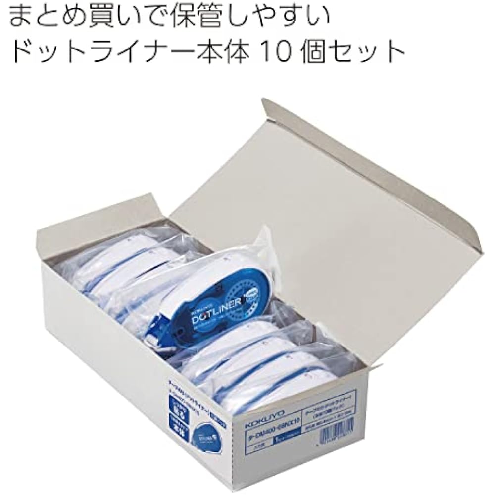 KOKUYO (KOKUYO) Adhesive Tape, Dot Liner, Strong Adhesion, Main Unit, 10-Pack, Ta-DM400-08X10