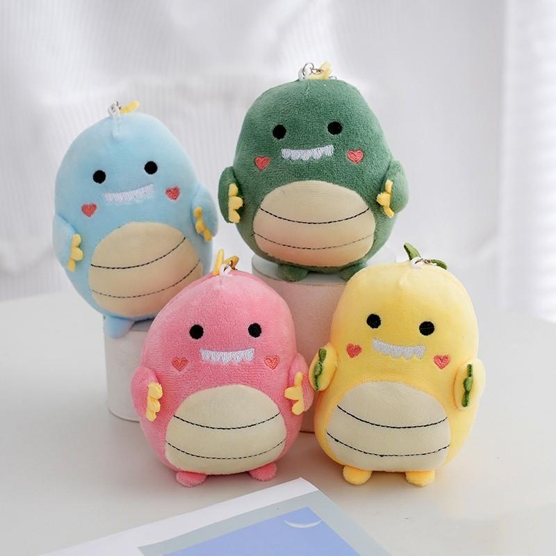 Adorable Plush Dinosaur Keychain Cute Fat Ball Dinosaur Backpack Accessory Soft Pp Cotton Stuffed Animal