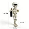 Skeleton Figurine Tabletop Decoration with Bottle Holder for Home Office Party Event Desktop Ornament Halloween Theme