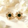 European & American Sunflower Eye Stud Earrings: Luxurious Retro Design, High-End Stainless Steel