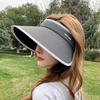 UPF + large brim empty top hat children's new UV protection face covering vinyl sun protection sun hat summer