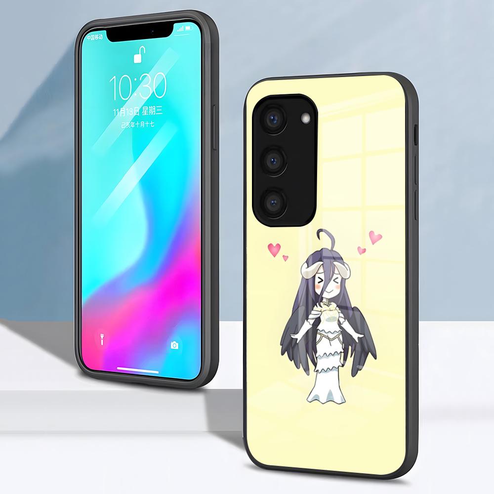 Albedo Overlord Handyhülle Für Samsung S26 S25 S24 FE S23 S22 S21 Plus S20 Ultra Note20Ultra Schwarze Glasabdeckung