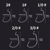 50pcs Super Strong Wide Gap Worm Hooks 2#-3/0# for Soft Plastic Baits Saltwater Freshwater Fishing