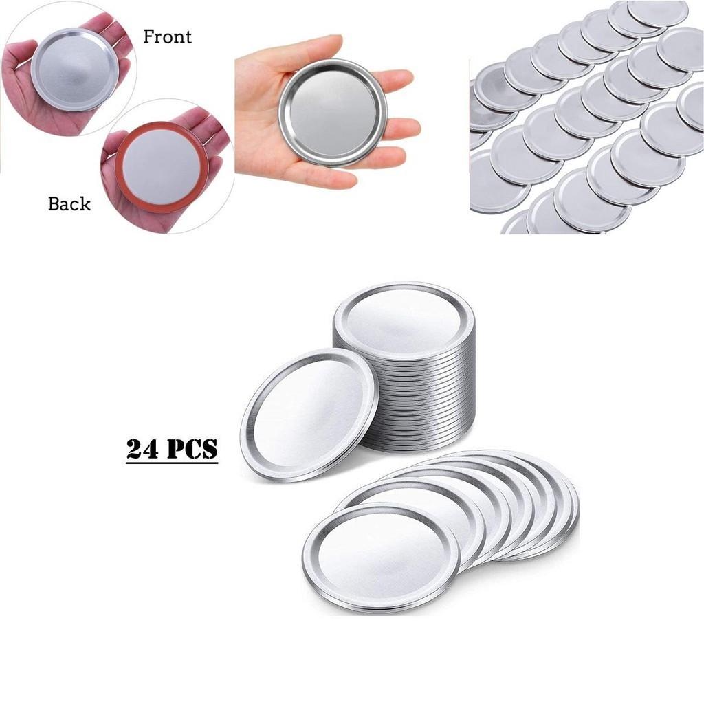 24 Pcs Regular Mouth Mason Jar Lids For Leak Proof Food Storage And Preservation