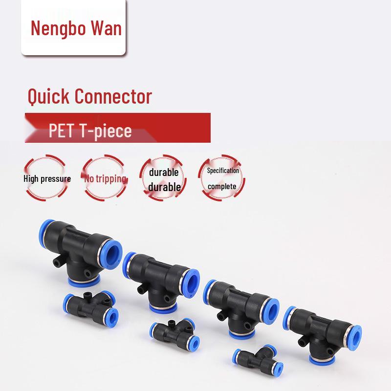 Plastic T-Shaped Reducing Tee Quick Connect Pneumatic Air Hose Fitting (PE-6/8/10/12)
