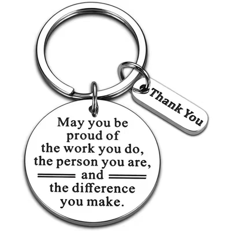 Inspirational Stainless Steel Keychain - Gratitude Gift for Friends & Colleagues